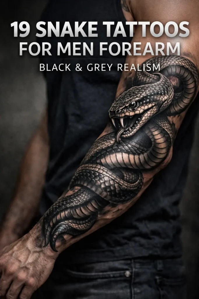19 Snake Tattoos for Men Forearm