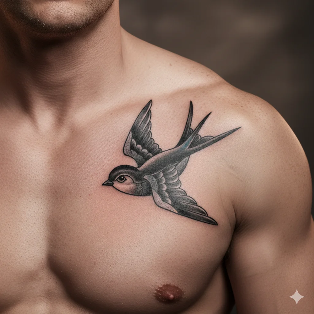Swallow Tattoos on Shoulders for Men –