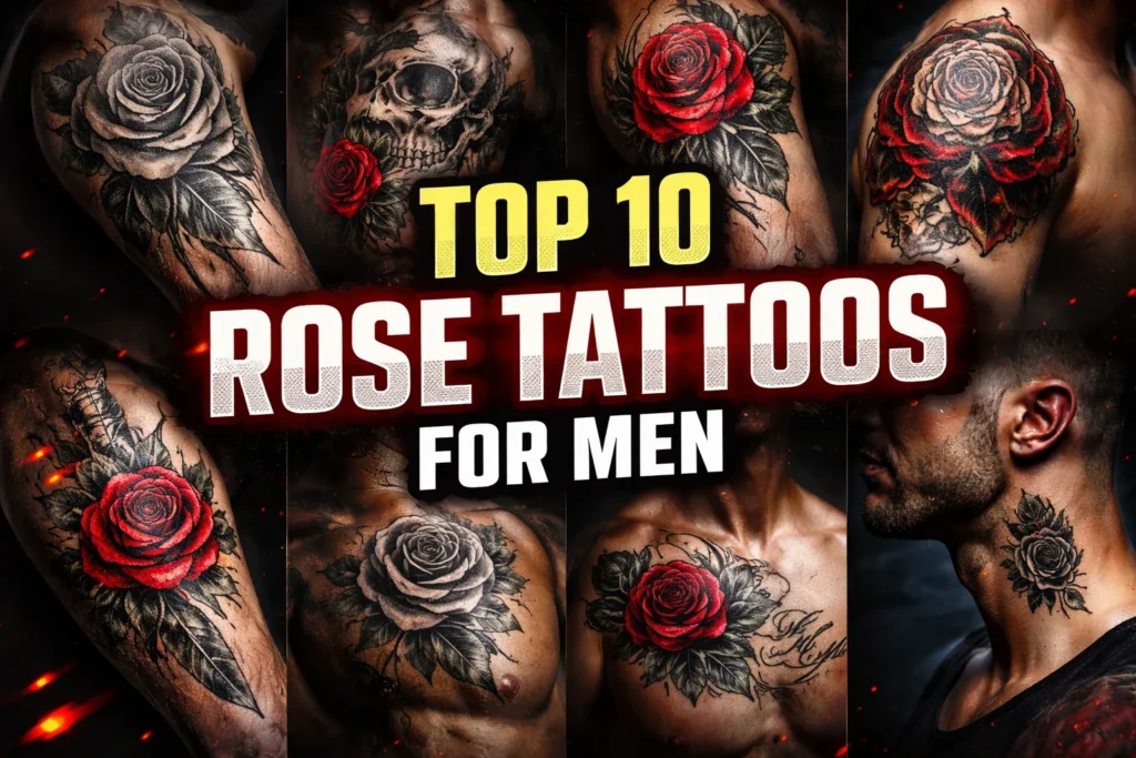 top 10 rose tattoos for men bold masculine designs collage