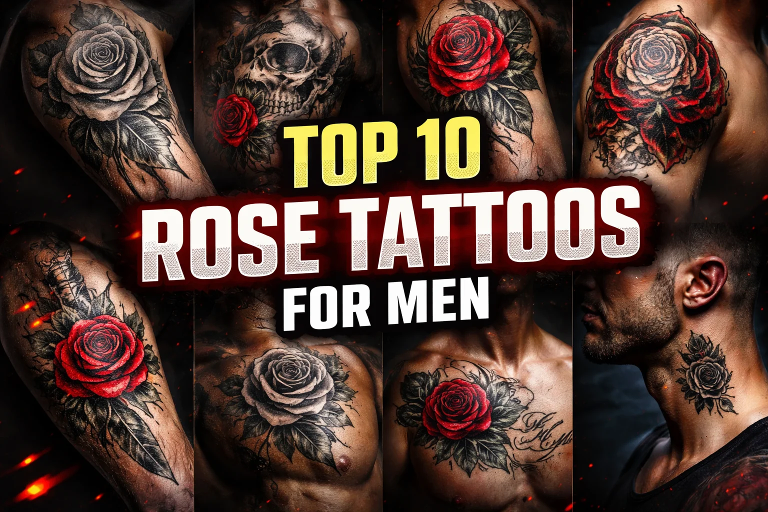 top 10 rose tattoos for men bold masculine designs collage