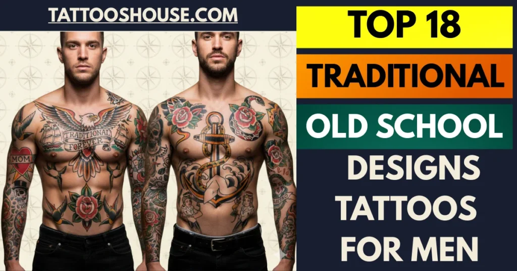 Traditional and old school tattoo designs for men featuring classic vintage tattoo art