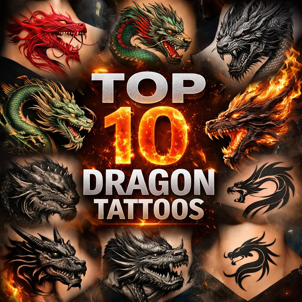 top 10 dragon neck tattoos for men with bold and powerful designs