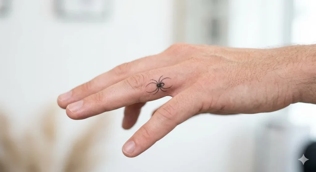 Minimalist Spider Tattoo for Hand