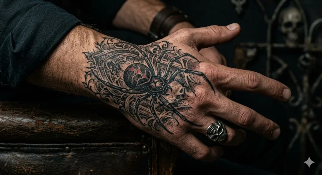 Gothic Spider Tattoo Design
